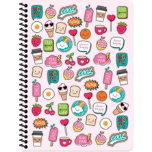 Keskin Color (16,5X22,5 Cm) 80 Yaprak Kareli Plastik Kapak Spiralli Sweet Fun Defter (4 Adet)
