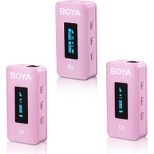 Boya BY-XM6-K2P Kablosuz Ikili Yaka Mikrofonu (Pembe)