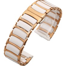 MobaxAksesuar Samsung Galaxy Watch Gear S2 / 3 41MM Kordon Çerçeveli Seramik Metal Kordon