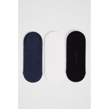 Katia & Bony Kadın 3'lü Paket Basic Görünmez Babet Çorap Siyah/Beyaz/Lacivert