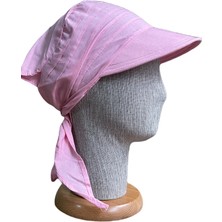 Rupen Kraft Bağlamalı Safari Kadın Şapkası  Eşarplı Şapka  Plaj Şapkası Siperli Bandana Şapka