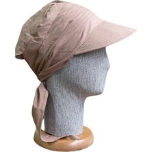Rupen Kraft Bağlamalı Safari Kadın Şapkası  Eşarplı Şapka  Plaj Şapkası Siperli Bandana Şapka