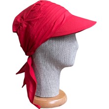 Rupen Kraft Bağlamalı Safari Kadın Şapkası  Eşarplı Şapka  Plaj Şapkası Siperli Bandana Şapka