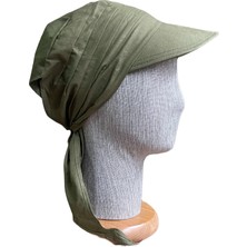 Rupen Kraft Bağlamalı Safari Kadın Şapkası  Eşarplı Şapka  Plaj Şapkası Siperli Bandana Şapka