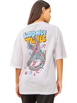 Unisex Looney Tunes Baskılı Oversize Tshirt