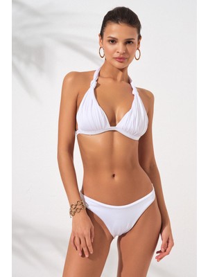 Pierre Cardin Dudi Kaplı Üçgen Bikini Beyaz 231224