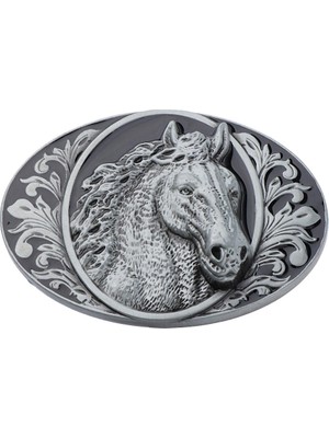 Western Cowboy Vintage Oval Metal Kemer Tokası Motosiklet Erkek Kemer Aksesuar (Yurt Dışından)