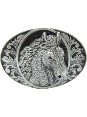 Western Cowboy Vintage Oval Metal Kemer Tokası Motosiklet Erkek Kemer Aksesuar (Yurt Dışından)