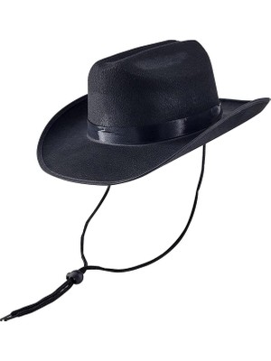 Kadınlar Erkekler Fedora Çıkarılabilir Tüy Derby Fedora Kısa Kötü Şapka Seçenek 2 Siyah (Yurt Dışından)