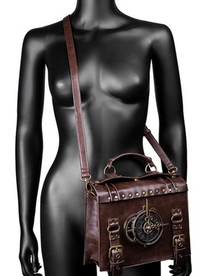 Steampunk Okulu Crossbody Messenger Çantası Gotik Deri Omuz Çantası Çantası (Yurt Dışından)