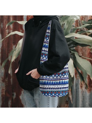 Hobo Sling Çanta Çantalar Messenger Crossbody Omuz Çantası Cep Makrome Çanta Mavi (Yurt Dışından)