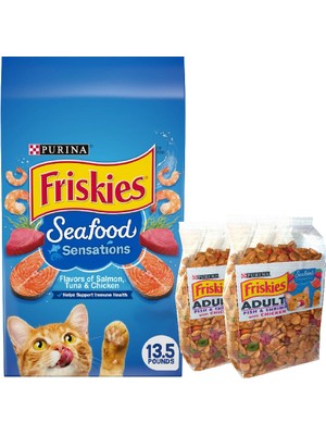 Purina Friskies Seafood Somon Ton Balıklı ve Tavuklu Yetişkin Kedi Maması 2kg Ekopaket