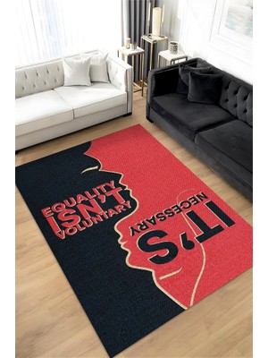 Homshtag Bu Bir Gereklilik Pamuklu Dokuma Tabanlı Yıkanabilir Dekoratif Halı