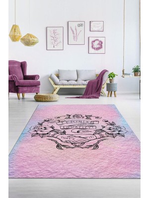 Homshtag Sadece Eşitlik Pamuklu Dokuma Tabanlı Yıkanabilir Dekoratif Halı