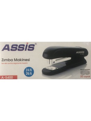 Assis Zımba Makinesi 24/6 20 Yaprak Diker A-5400 Siyah