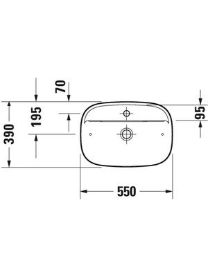 Duravit Zencha Çanak Lavabo 55 cm Batarya Banklı Antrasit Mat