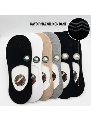 Ciho Socks 12 Çift UNİSEX Bambu Kaydırmaz Tabanlı Dikişsiz Babet Çorap