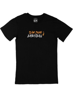 Slam Dunk Basketbol Siyah Tişört