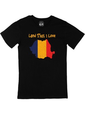 Land That I Love Romanya Siyah Tişört