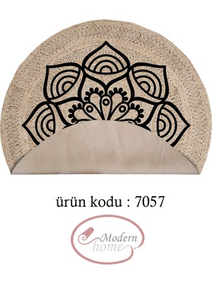 Modern Home Mandala Yuvarlak Halı Yıkanabilir Hasır Dijital Baskı Deri Kaymaz Tabanlı Halı