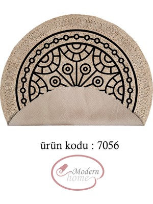 Modern Home Mandala Desenli Yuvarlak Halı Hasır Dijital Baskı Deri Kaymaz Tabanlı Halı