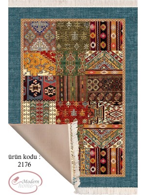 Modern Home Patchwork Model  Makinada Yıkanabilir Dijital Baskı  Halı Yolluk