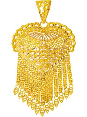 Bilezikci 14 Ayar Hint Işi Zincirsiz Kolye Ucu