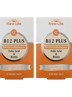 New Life B12 Plus Methylcobalamin 60 Tablet 2 Kutu Vitamin ve Mineral İçerikli Yorgunluk Azaltıcı