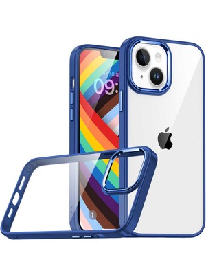 Canpay Apple iPhone 14 Plus Kılıf Case, Kamera Lens Korumalı Elektroplatin Kaplama Sert Pc Koruyucu Colourful Platinum Serisi