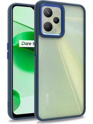 Canpay Realme C35 Kılıf Case, Kamera Lens Korumalı Elektroplatin Kaplama Sert Pc Koruyucu Colourful Platinum Serisi