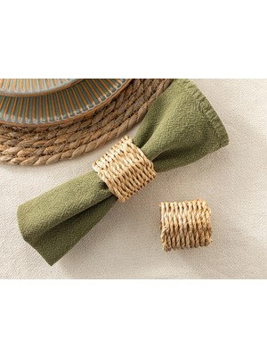 English Home Trikote Rafya 2'li Peçete Halkası Taba