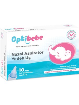 Opti Bebe Nazal Aspiratör Yedek Uç Hassas Ciltler İçin Nazik Temizlik 10 Adet