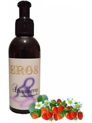 Eros Hologramlı Strawberry Erotic Massage Oil 120ml Çilek Kokulu  Masaj Yağı 120ml