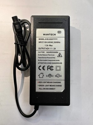 Keepro 42 Volt 2 Amper Adaptör 42 Volt 3 Pinli Adaptör 42 Volt Elektrikli Scooter Adaptörü 42 Volt 2 Amper 3 Pinli Ginger Adaptörü
