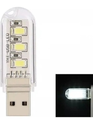 Gaman 3 Ledli Taşınabilir Mini USB LED Lamba  Anahtarlığa Takılabilen Gece Lambası Tüm USB Girişleriyle Uyumlu