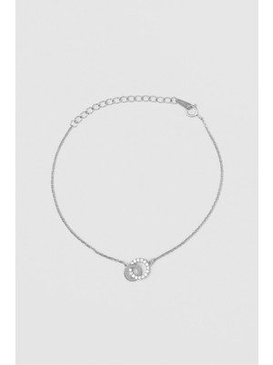 So CHIC Minimal Tasarım 18 Ayar Beyaz Altın Kaplama 21 Cm Gümüş Zincir Bileklik