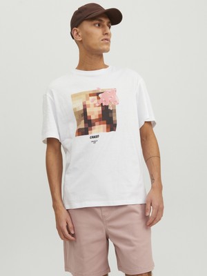 Jack & Jones Jorprıze Tee Ss Crew Neck Tg Beyaz Erkek T-Shirt 12238168-White