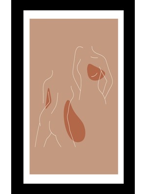 Trend Poster Siyah Çerçeve Görünümlü Modern Duvar Tablosu Retro Ahşap Poster