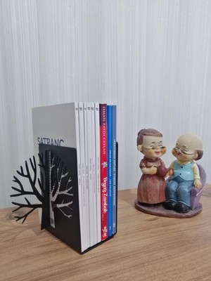 Risingmaber Dekoratif Hayat Ağacı Metal Kitap Tutucu 2'li Paket