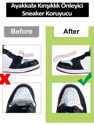 Dopar Sneakers Ayakkabı Kırışıklık Önleyici Koruyucu M 41-45 Uyumlu + Beyaz Ayakkabı Bağcığı