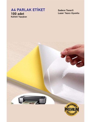 Hsn A4 Etiket Sticker Parlak 100 Lü