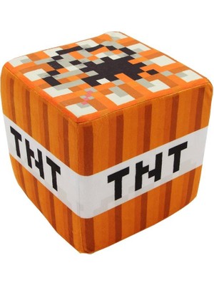 Minecraft Tnt Küp Yastık Dekoratif Minder Peluş Oyuncak 30 cm