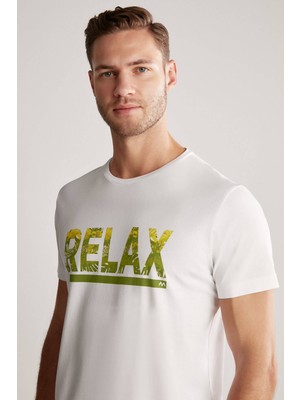 Hemington Baskılı Pima Pamuk Beyaz T-Shirt