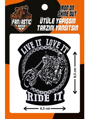 Fantastic Dokuma Arma Patch Motorcu/motosiklet %100 Polyester Ütüyle Yapışan 6,5x8,5 cm