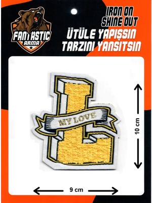 Fantastic Ütü Ile Yapışan Dokuma Peluş, Kolej, Punch, Harf, L, My Love, Arma Modeli