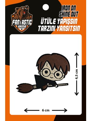 FANTASTIC ARMA Ütü Ile Yapışan Dokuma Arma Süpürgeli Harry