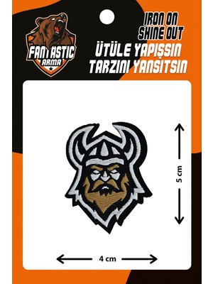 Fantastic Vıkıng Ütü İle Yapışan Dokuma Arma, 4x5 cm Polyester Malzeme ile Kolay Uygulama