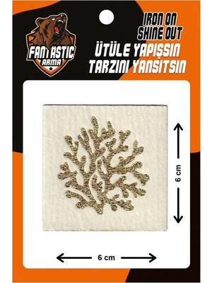 Fantastic Ütü İle Yapışan Dokuma Arma Altın Renkli 6x6 cm Polyester Ev Tekstili Ürünü