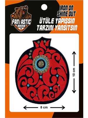 Fantastic Ütü Ile Yapışan Dokuma Arma, Ev Tekstili, Kırmızı, Nar Modeli