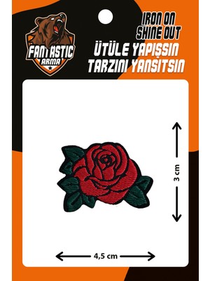 Fantastic Gül Modeli Ütü Ile Yapışan 10'lu Paket Polyester Dokuma Arma Yama Seti